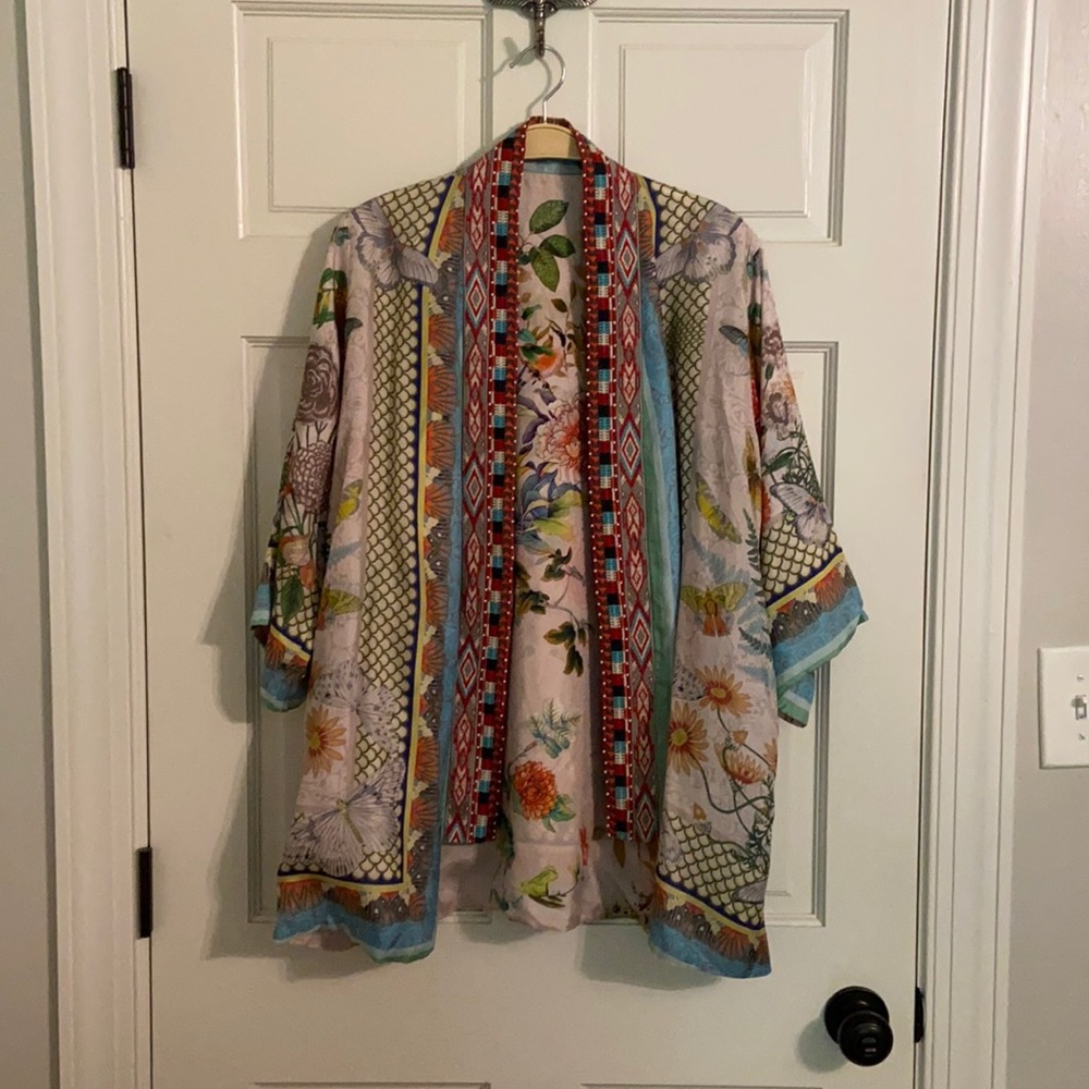 Johnny Was silk kimono xs